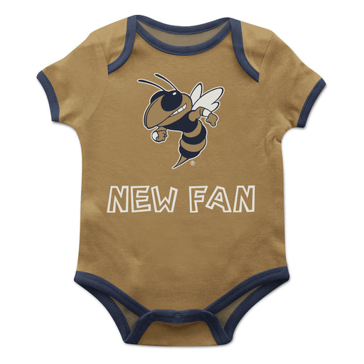 Georgia Tech Yellow Jackets Vive La Fete Infant Gold Short Sleeve Onesie New Fan Logo and Mascot Bodysuit