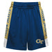 Georgia Tech Yellow Jackets Vive La Fete Game Day Blue Stripes Boys Solid Gold Athletic Mesh Short