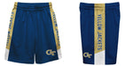 Georgia Tech Yellow Jackets Vive La Fete Game Day Blue Stripes Boys Solid Gold Athletic Mesh Short - Vive La Fête - Online Apparel Store