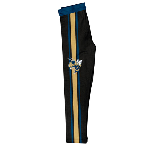 Georgia Tech Yellow Jackets Vive La Fete Girls Game Day Black with Blue Stripes Leggings Tights