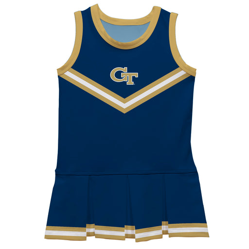 Georgia Tech Yellow Jackets Vive La Fete Game Day Blue Sleeveless Cheerleader Dress