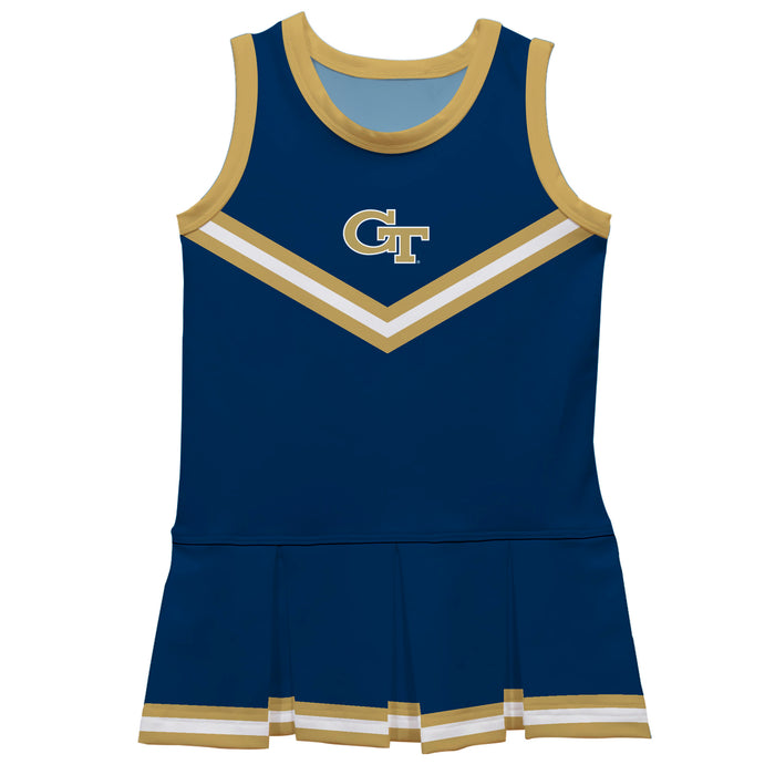 Georgia Tech Yellow Jackets Vive La Fete Game Day Blue Sleeveless Cheerleader Dress