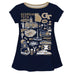 Georgia Tech Yellow Jackets Hand Sketched Vive La Fete Impressions Artwork Navy Short Sleeve Top