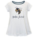 Georgia Tech Yellow Jackets Vive La Fete Girls Game Day Short Sleeve White Top with School Logo and Name