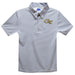 Georgia Tech Yellow Jackets Embroidered Gray Stripes Short Sleeve Polo Box Shirt