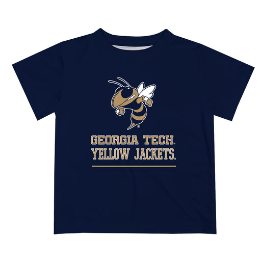 Georgia Tech Yellow Jackets Vive La Fete Soccer V1 Blue Short Sleeve Tee Shirt
