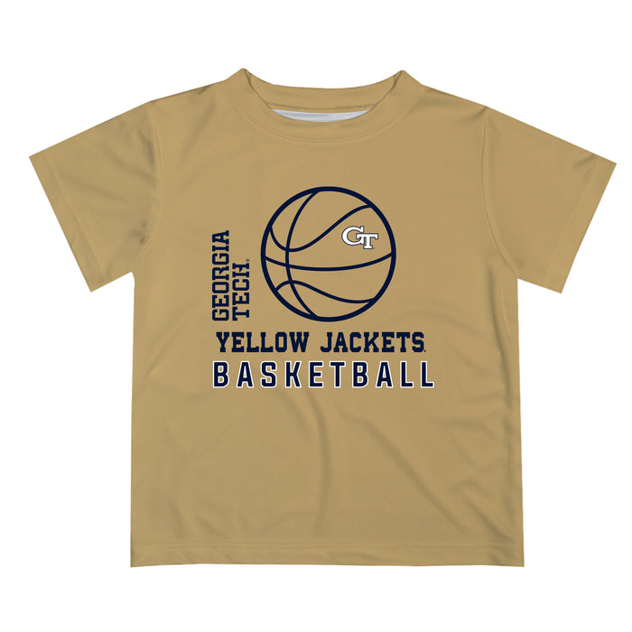 Georgia Tech Yellow Jackets Vive La Fete Basketball V1 Gold Short Sleeve Tee Shirt