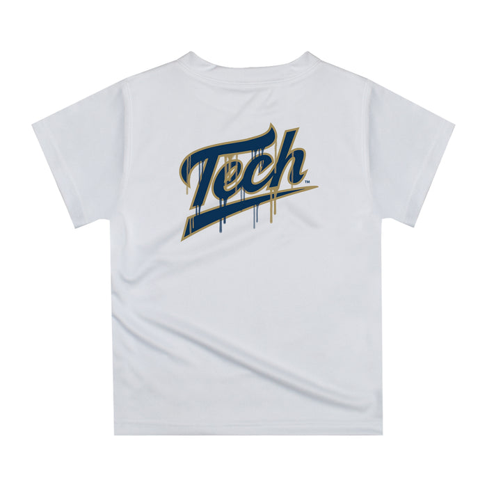Georgia Tech Yellow Jackets Original Dripping Baseball Helmet Blue T-Shirt by Vive La Fete - Vive La Fête - Online Apparel Store