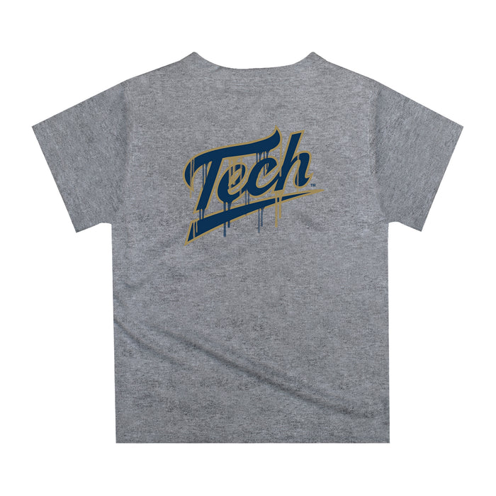 Georgia Tech Yellow Jackets Original Dripping Baseball Helmet Blue T-Shirt by Vive La Fete - Vive La Fête - Online Apparel Store