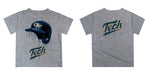 Georgia Tech Yellow Jackets Original Dripping Baseball Helmet Blue T-Shirt by Vive La Fete - Vive La Fête - Online Apparel Store