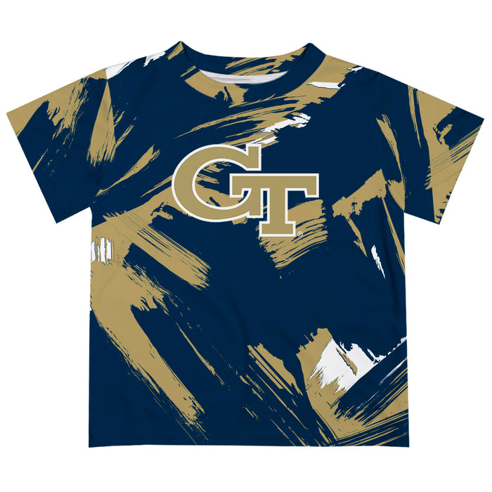 Georgia Tech Yellow Jackets Vive La Fete Boys Game Day Gold Short Sleeve Tee Paint Brush