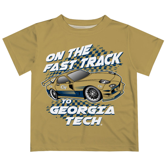 Georgia Tech Yellow Jackets Vive La Fete Fast Track Boys Game Day Gold Short Sleeve Tee