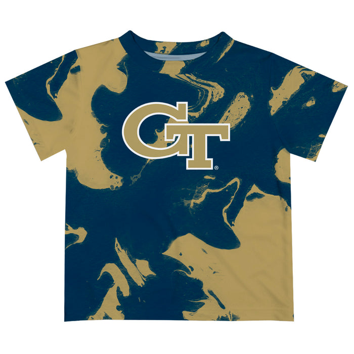 Georgia Tech Yellow Jackets Vive La Fete Marble Boys Game Day Gold Short Sleeve Tee