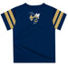 Georgia Tech Yellow Jackets Vive La Fete Boys Game Day Blue Short Sleeve Tee with Stripes on Sleeves - Vive La Fête - Online Apparel Store