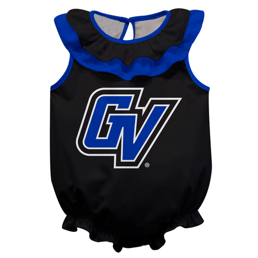 Grand Valley State Lakers Black Sleeveless Ruffle Onesie Mascot Bodysuit by Vive La Fete