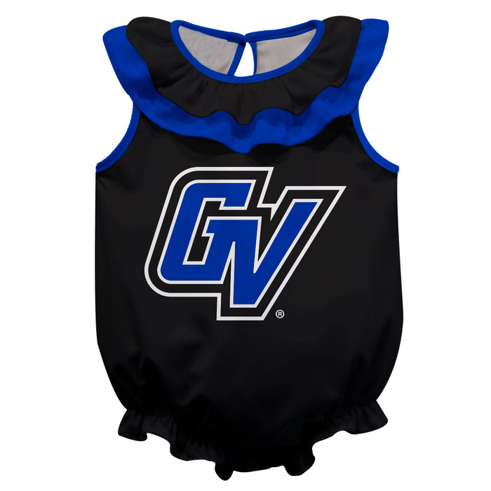 Grand Valley State Lakers Black Sleeveless Ruffle Onesie Mascot Bodysuit by Vive La Fete