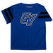 Grand Valley State Lakers Vive La Fete Boys Game Day Blue Short Sleeve Tee with Stripes on Sleeves - Vive La Fête - Online Apparel Store