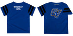 Grand Valley State Lakers Vive La Fete Boys Game Day Blue Short Sleeve Tee with Stripes on Sleeves - Vive La Fête - Online Apparel Store