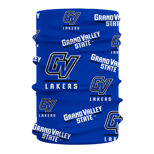 Grand Valley State Lakers Neck Gaiter Blue All Over Logo - Vive La Fête - Online Apparel Store