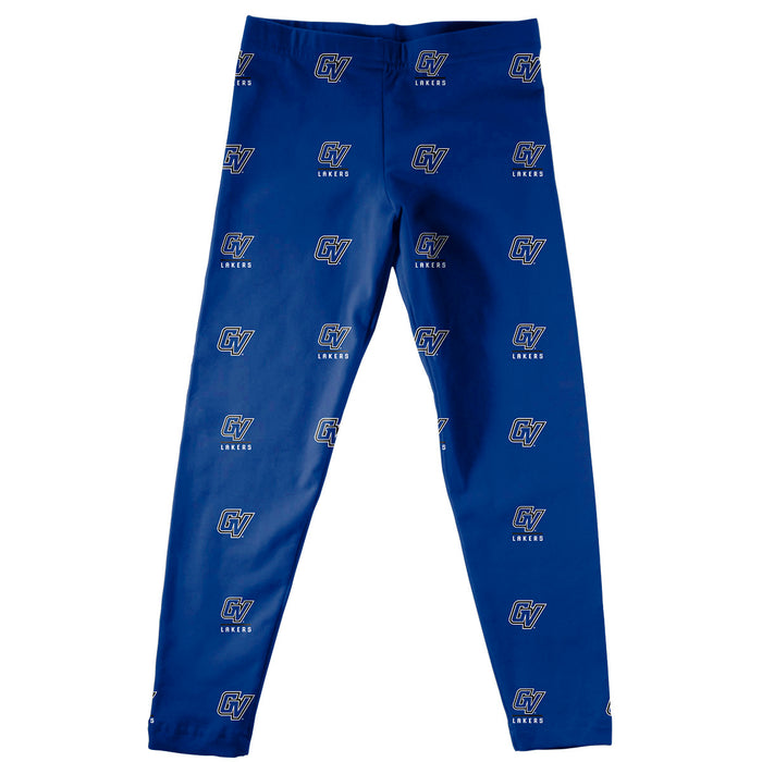 Grand Valley State Lakers Vive La Fete Girls Game Day All Over Logo Elastic Waist Classic Play Blue Leggings Tights - Vive La Fête - Online Apparel Store