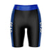 Grand Valley State Lakers Vive La Fete Game Day Logo on Waistband and Blue Stripes Black Women Bike Short 9 Inseam