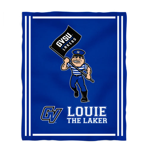 Grand Valley State Lakers FHSU Vive La Fete Kids Game Day Blue Plush Soft Minky Blanket 36 x 48 Mascot