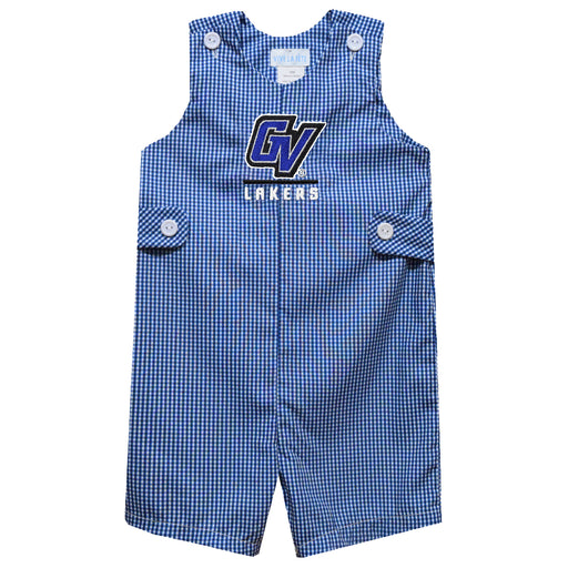 Grand Valley State Lakers Embroidered Royal Gingham Boys Jon Jon