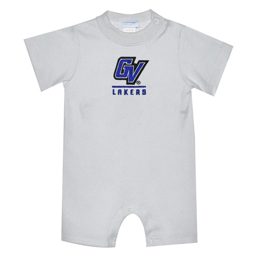 Grand Valley State Lakers Embroidered White Knit Short Sleeve Boys Romper