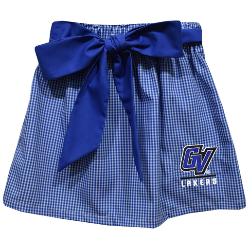 Grand Valley State Lakers Embroidered Royal Gingham Skirt With Sash