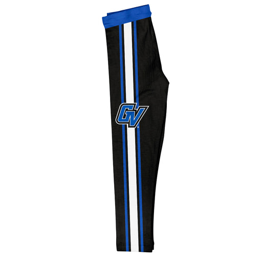 Grand Valley State Lakers Vive La Fete Girls Game Day Black with Blue Stripes Leggings Tights