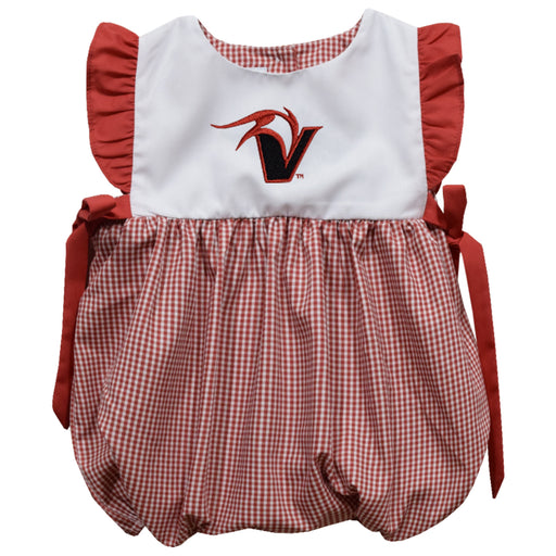 Hawaii Hilo Vulcans Embroidered Red Cardinal Gingham Girls Bubble