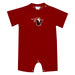 Hawaii Hilo Vulcans Embroidered Red Knit Short Sleeve Boys Romper