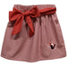 Hawaii Hilo Vulcans Embroidered Red Gingham Skirt with Sash