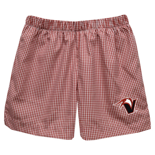 Hawaii Hilo Vulcans Embroidered Red Gingham Pull On Short