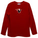 Hawaii Hilo Vulcans Embroidered Red Long Sleeve Boys Tee Shirt