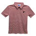Hawaii Hilo Vulcans Embroidered Cardinal Red Stripes Short Sleeve Polo Box Shirt
