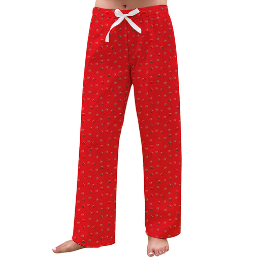Hawaii Hilo Vulcans Vive La Fete Game Day All Over Logo Women Red Lounge Pants