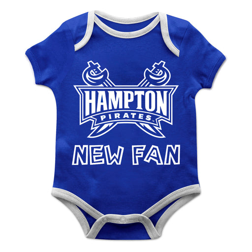 Hampton University Pirates Vive La Fete Infant Game Day Blue Short Sleeve Onesie New Fan Logo and Mascot Bodysuit