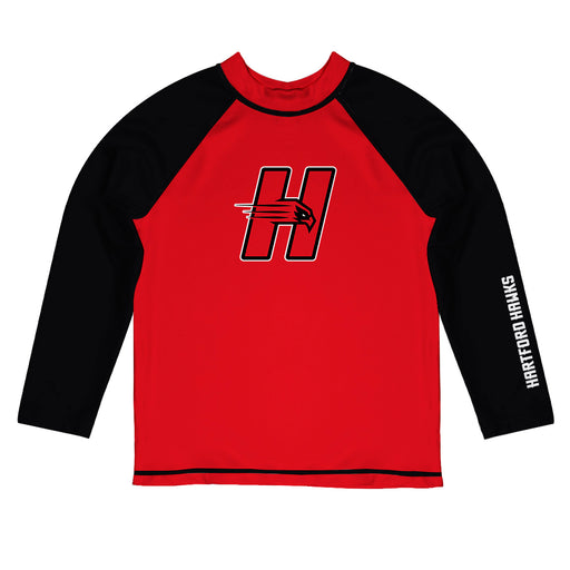 Hartford Hawks Vive La Fete Logo Red Black Long Sleeve Raglan Rashguard