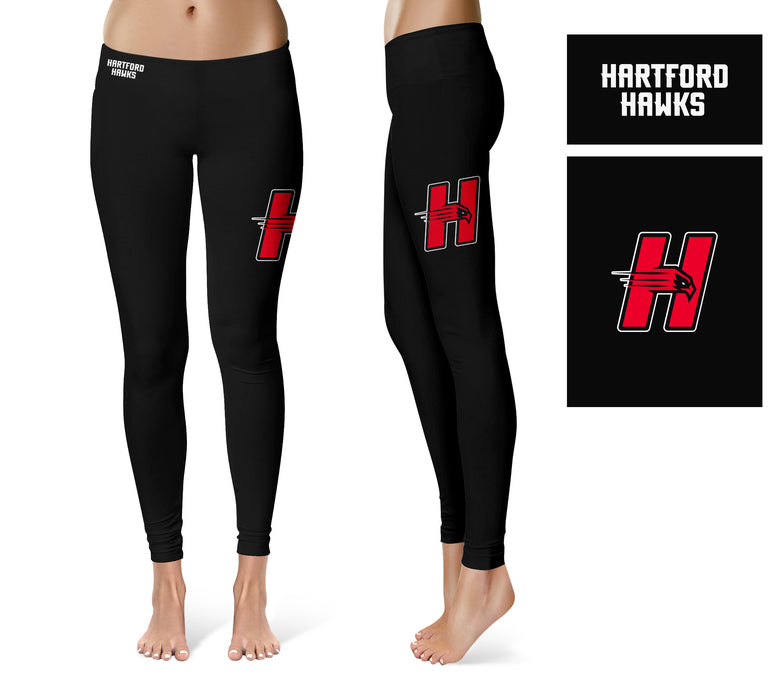 Hartford Hawks Vive La Fete Game Day Collegiate Large Logo on Thigh Women Black Yoga Leggings 2.5 Waist Tights - Vive La Fête - Online Apparel Store