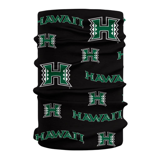 Hawaii Rainbow Warriors Neck Gaiter Black All Over Logo H - Vive La Fête - Online Apparel Store