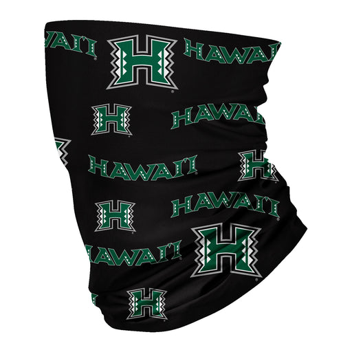 Hawaii Rainbow Warriors Neck Gaiter Black All Over Logo H - Vive La Fête - Online Apparel Store