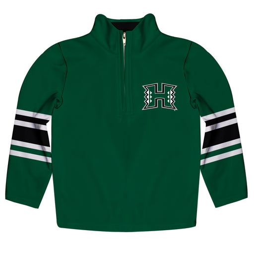 Hawaii Rainbow Warriors Vive La Fete Game Day Green Quarter Zip Pullover Stripes on Sleeves - Vive La Fête - Online Apparel Store