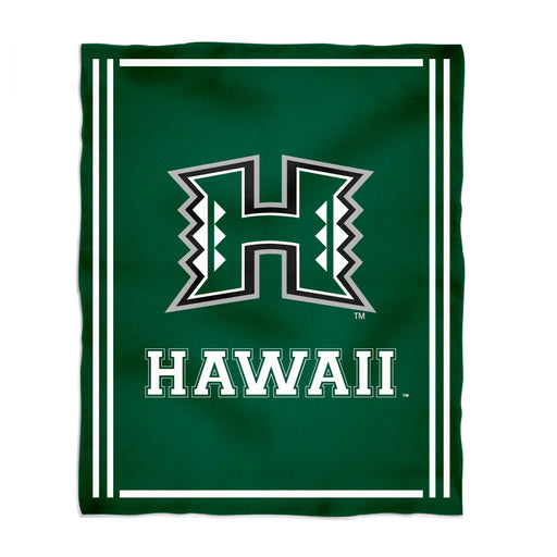 Hawaii Rainbow Warriors Vive La Fete Kids Game Day Green Plush Soft Minky Blanket 36 x 48 Mascot