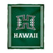 Hawaii Rainbow Warriors Vive La Fete Kids Game Day Green Plush Soft Minky Blanket 36 x 48 Mascot