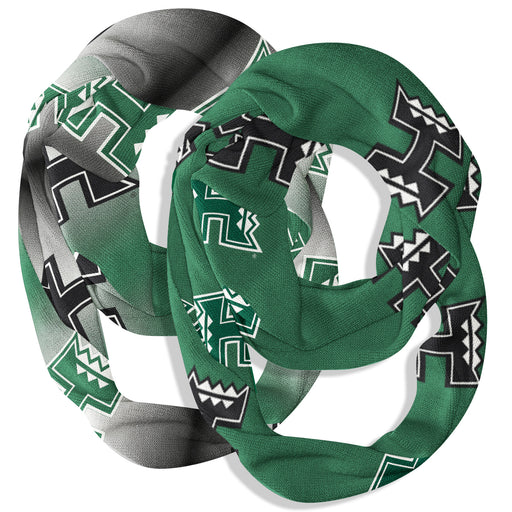 Hawaii Rainbow Warriors Vive La Fete All Over Logo Collegiate Women Set of 2 Light Weight Ultra Soft Infinity Scarfs