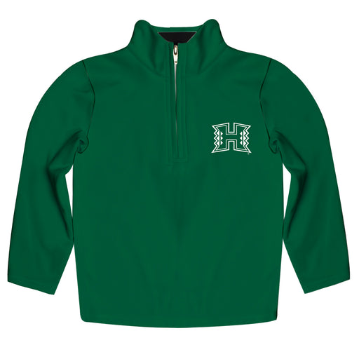 Hawaii Rainbow Warriors Vive La Fete Game Day Solid Green Quarter Zip Pullover Sleeves