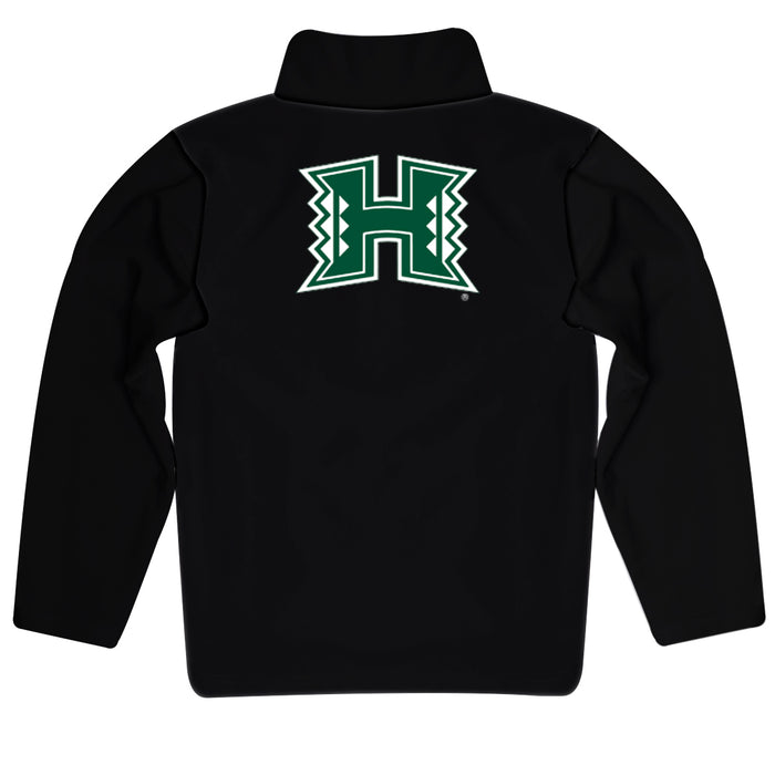 Hawaii Rainbow Warriors Vive La Fete Game Day Solid Black Quarter Zip Pullover Sleeves - Vive La Fête - Online Apparel Store