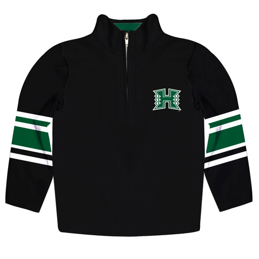 Hawaii Rainbow Warriors Vive La Fete Game Day Black Quarter Zip Pullover Stripes on Sleeves