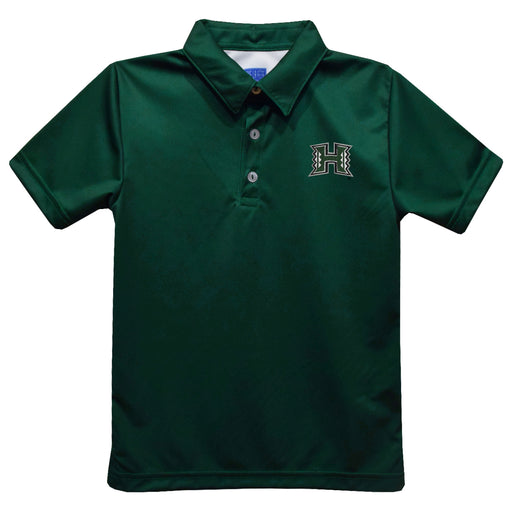 Hawaii Rainbow Warriors Embroidered Hunter Green Short Sleeve Polo Box Shirt